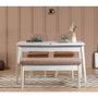 Hanah Home Banca Vina Blanco, Piedra, Terciopelo, Carpe. Elegante y funcional para tu hogar.
